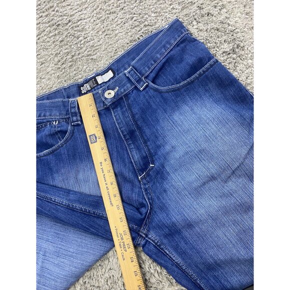 Vtg Southpole Jean Shorts Mens 36 Loose Baggy Embroidered Hip Hop Skater 90s Y2K - Picture 4 of 10